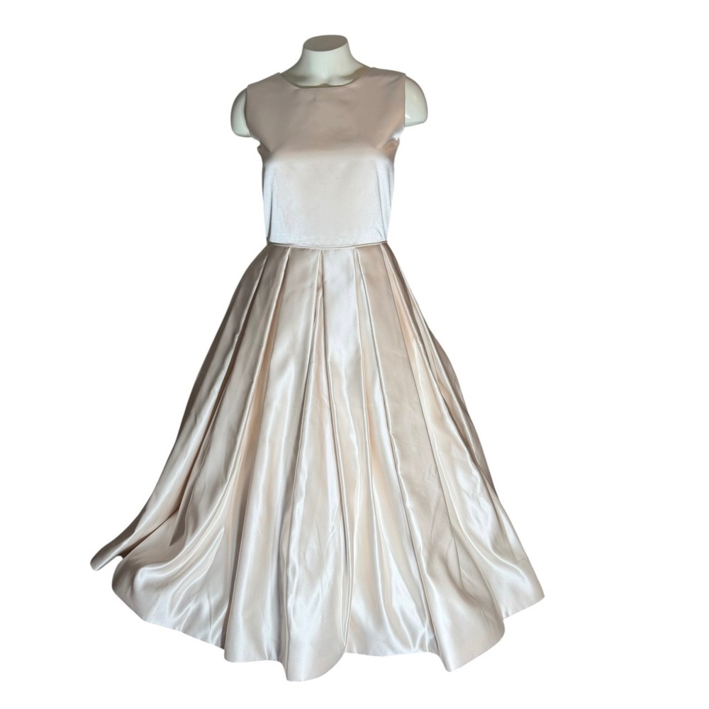 Joan Calabrese Mon Cheri Girls Petal Satin Pleated Gown Dress 216301 Sz 14